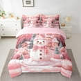 thumbnail image 2 of Manfei Cute Cartoon Snowman Twin Bedding Sets 7pcs, Xmas Tree Gingerbread House Bedding Comforter Set, Merry Christmas Sheet Sets for Girls, Breathable Home Decor, 2 of 8