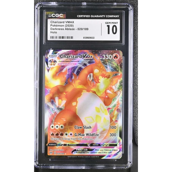 Graded 10 CGC 2020 Pokemon Darkness Ablaze Charizard VMAX Holo 020/189 (English)