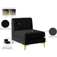 thumbnail image 2 of Meridian Furniture Alina Black Velvet Armless Chair, 2 of 17