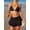 Black, variant on Women Solid Halter Neck Triangle Spaghetti Strap Bikini 3-Piece Set For Summer Beach