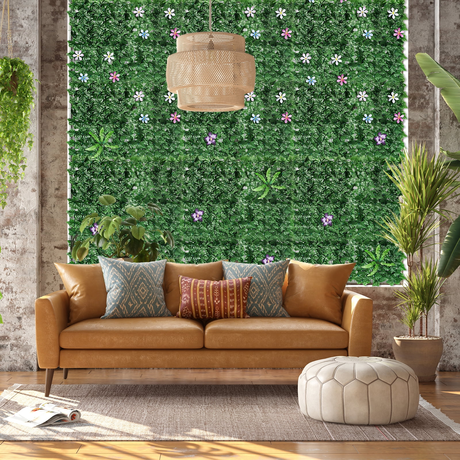 Oumilen 314" x 35.4" Ivy Privacy Fence Backdrop Decoration Flower Artificial Plants Balcony Outdoor