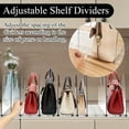 thumbnail image 6 of Purse Organizer for Closet, 8 Sections Adjustable Acrylic Shelf Dividers for Closet Organization, Shelf Dividers for Closet Organization, Closet Purse Organizer for House, Office Use, 6 of 7