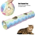 thumbnail image 4 of BIMZUC Colorful Rainbow Collapsible Cat Tunnel Tube, Scratch Resistant Cloth with Crinkle Ring Paper, Interactive Hiding and Playing Toy for Indoor Cats, Kittens and Small Pets (11.8 inches/30 cm), 4 of 9