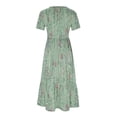 thumbnail image 4 of QJUHUNG Robe Midi à Manches Courtes Imprimée Florale Hawaïenne pour Femmes Robe Fluide avec Poches Tenue de Plage Ample, 4 of 4