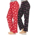 thumbnail image 1 of 2 Pack: Women’s Ultra-Soft Fleece Comfy Stretch Pajama Lounge Pants Fleece Sleepwear, 1 of 7