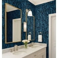 thumbnail image 4 of S4Sassy Peel & Stick Vinyl Wallpaper, Delicate Botanical Leaf Art Print Wallpaper Contact Paper Waterproof - Blue, 25"x120", Removable Walls Covering for Office, Bedroom, Accent Walls, 4 of 9