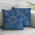 thumbnail image 3 of Shiartex Indian -  Decorative Sofa Throw Pillow Cushion Cover Boho Bohemia (Turquoise) White, 3 of 5