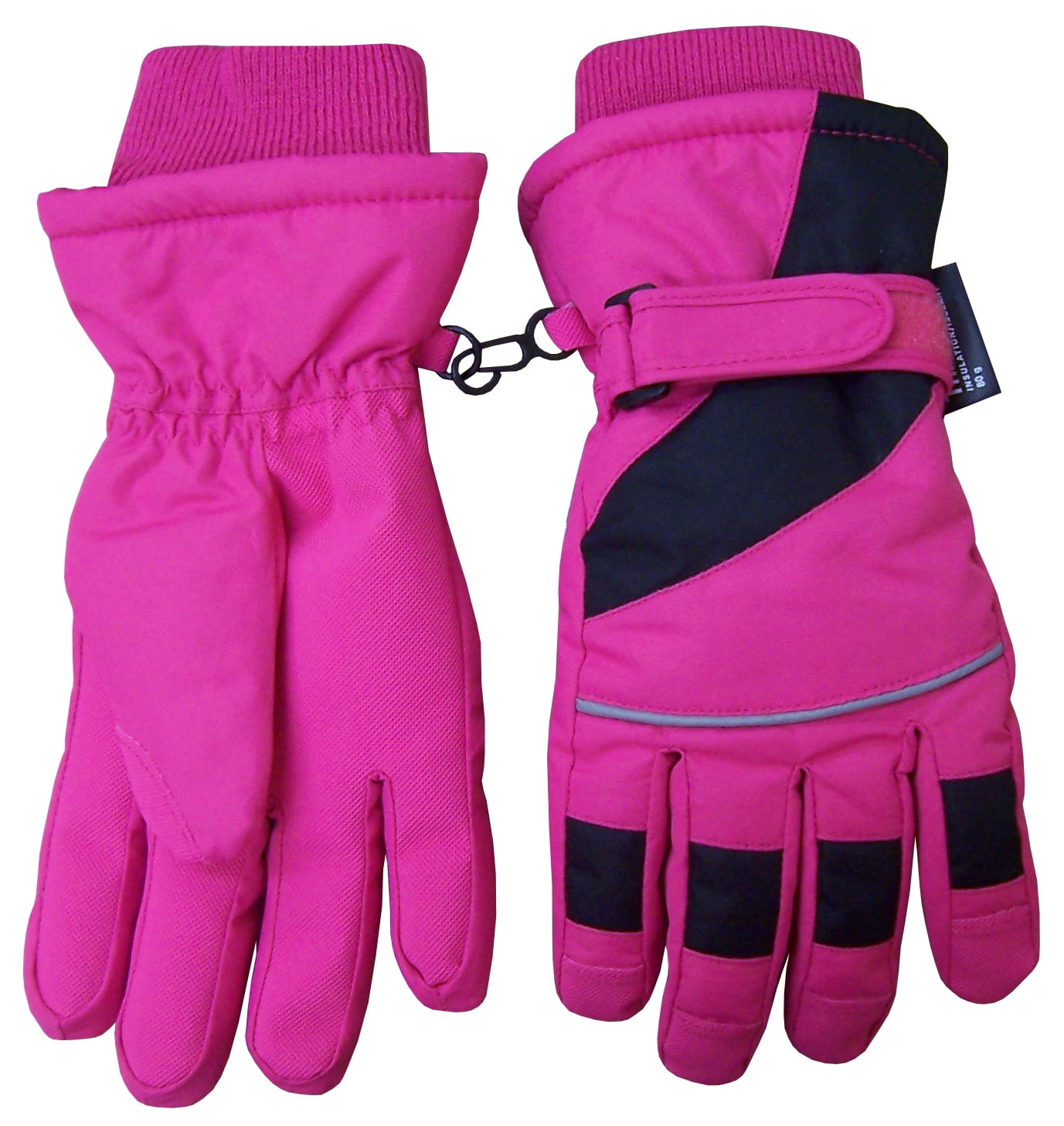 NICE CAPS Kids Boys Girls Thinsulate Waterproof Easy On Zip-Up Winter Ski Gloves