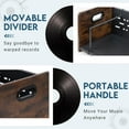 thumbnail image 5 of Vinyl Record Storage Holder, Expandable Record Storage Rack with Adjustable Divider, 60-120 LP Album Storage for Vinyl Records, Magazine Holder, Rustic Brown, 5 of 7