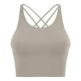 thumbnail image 2 of Hjlmsx Sports Bra for Women with Removable Padded Criss Cross Back Strappy Yoga Bras Workout Tank Tops, 2 of 5