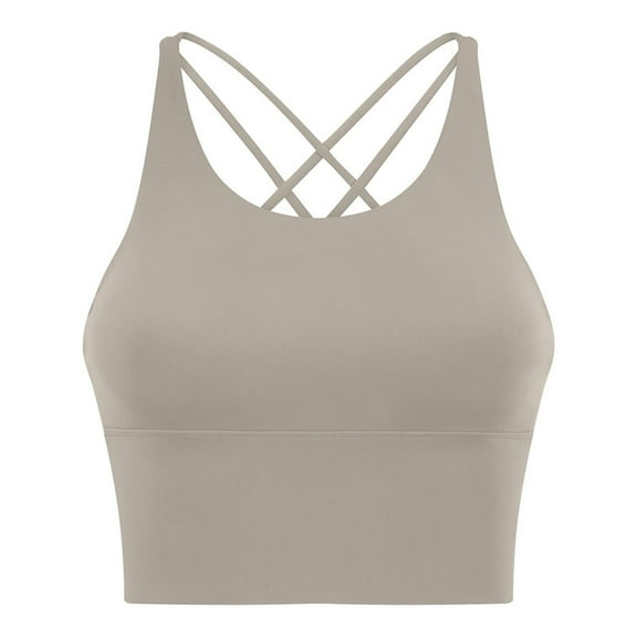 WMTBSRSW Seamless Sports Bras for Women High Support Criss-Cross Back Padded Strappy High Impact Sports Bras for Women Wirless Yoga Workout Fitness Crop Tank Tops