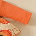 thumbnail image 5 of GYRATEDREAM Baby Girl Halloween Outfit Newborn Long Sleeve Romper Skirt Set Toddler Bodysuit Overall Dress Jumpsuits Headband Fall Winter Cute Clothes 3 Pcs Set for 6-9M Orange, 5 of 9