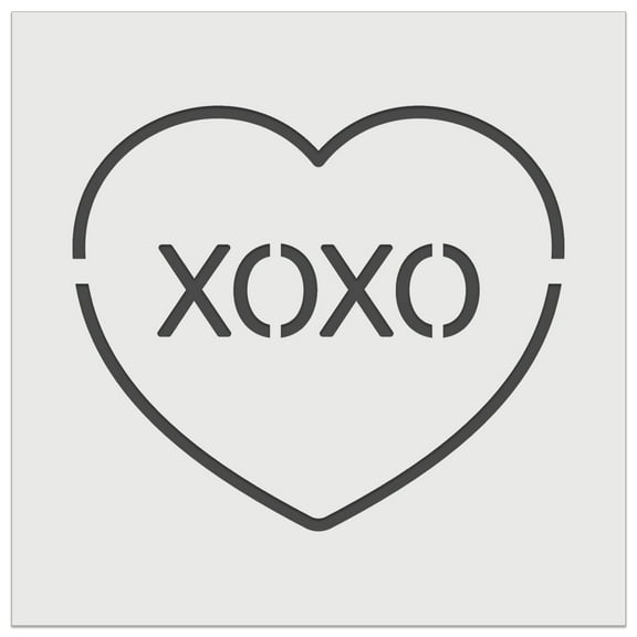 XOXO Conversation Heart Love Valentine's Day DIY Cookie Wall Craft Stencil - 5.5 Inch