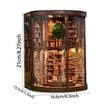 thumbnail image 4 of Book Nook Kit for Adults & â DIY Miniature Library with LED Light, 3D Wooden Puzzle Bookend Bookshelf Insert Craft Kit, Wisdom Ring Library Model for Home Decor & Gifts, 4 of 6