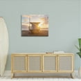 thumbnail image 2 of Beach Hut Sunset Flare Coastal Photograph Gallery Wrapped Canvas Print Wall Art, 2 of 7
