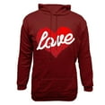 thumbnail image 4 of Men's Pullover Fleece Hoodie Love Heart Printed Sweatshirts Aesthetic Design Streetwear Sweatshirt Casual Long Sleeve Teen Boys Hooded(Wine,M), 4 of 5