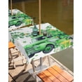 thumbnail image 2 of Fsddascl Green Truck St. Patrick's Day Outdoor Tablecloth - 54x54 Inch Square Dining Table Cover, Lucky Eucalyptus Leaves Waterproof Outdoor Table Cloth with Umbrella Hole & Zipper for Picnic/Patio, 2 of 7