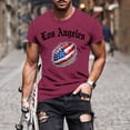 thumbnail image 2 of UVEASISHA Football T Shirts for Men Game Day Short Sleeve Crewneck Graphic Tees Big and Tall Casual Slim Fit Workout Shirt Fashion Streetwear Tshirts Wine 3XL, 2 of 6