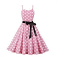 thumbnail image 2 of Little Child Girls Dresses Polka Dots Printed Sleeveless O-Neck Spring Summer Button Princess Comfy Soft Sundress For Children, 2 of 3