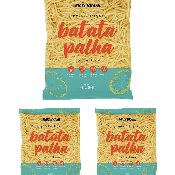 Mais Brasil Potato Sticks 4.9 oz | Pack of 3 – Batata Palha | Brazil in Texas