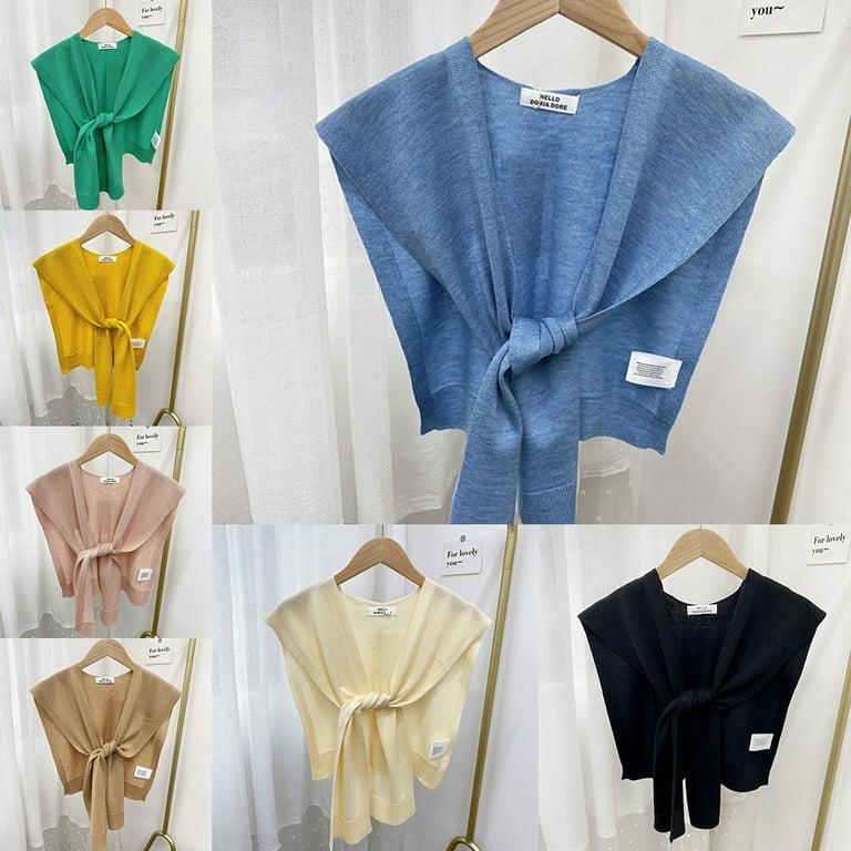 RUNZETA Women Autumn Knit Shawl Scarf Solid Color Tie Knot RUNZETA Women Autumn Knit Shawl Scarf Solid Color Tie Knot