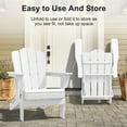 thumbnail image 6 of JUSTLET Adirondack Chair, 4PC Plastic Folding Outdoor Patio Chairs, Outside HDPE Chairs for Lawn, Yard, White, 6 of 9