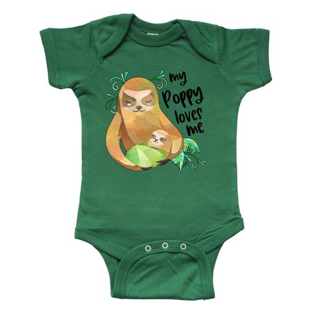 

Inktastic My Poppy Loves Me- Cute Sloth and Baby Gift Baby Boy or Baby Girl Bodysuit