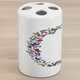 thumbnail image 1 of Letter O Ceramic Toothbrush Holder, ABC of Summer Nature Typography with Various Flying Butterflies Vibrant Creatures, Decorative Versatile Countertop for Bathroom, 4.5" X 2.7", Multicolor, 1 of 4