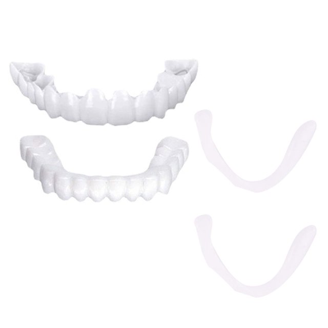 1 par de prótesis de dientes falsos, dientes temporales artificiales falsos, carillas de sonrisa, dientes temporales cosméticos Sincero Hogar