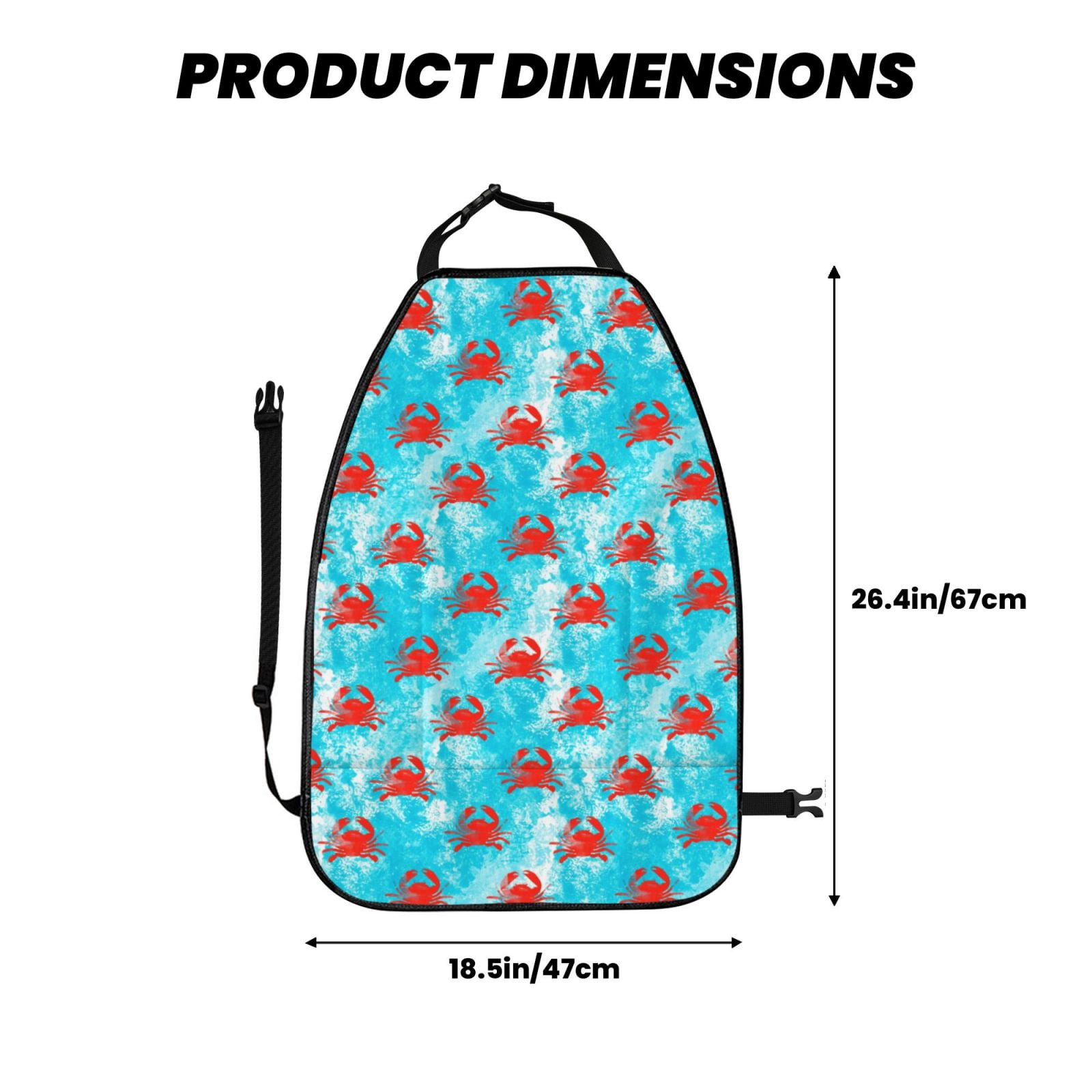 Kdxio Crab Swims In The Ocean Print 2 Pack Car Kick Mat Seat Cover Back Protector Mat with Pockets for Organizer Backseat Protector and Storage Anti Kick Pad for Vehicles