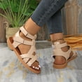 thumbnail image 5 of Shoes for Women Sandals Oofos Slides Women Women's Fashion Casual Spring And Summer Style Solid Color Versatile Flat Open Toe Outdoor Beach Sandals Beige, 5 of 9