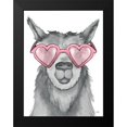 thumbnail image 2 of Medley, Elizabeth 19x24 Black Modern Framed Museum Art Print Titled - Llama With Pink Shades, 2 of 5