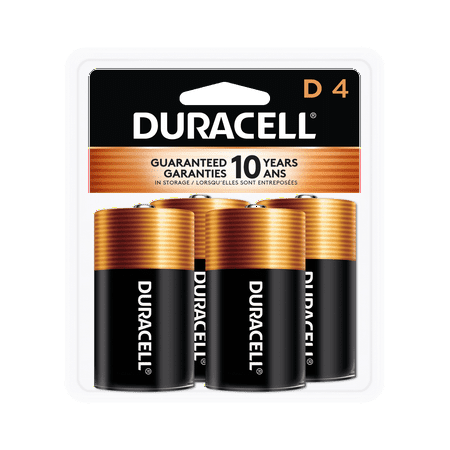Duracell Coppertop D Alkaline Batteries 4/PK