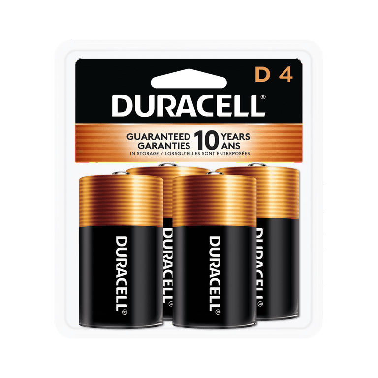 Duracell 1.5V Coppertop Alkaline D Batteries 4 Pack