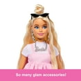 thumbnail image 5 of Barbie Deluxe Style Doll #3 in Pastel Pink Barbiecore Dress with Oversized Bow, Blond Hair, 5 of 7