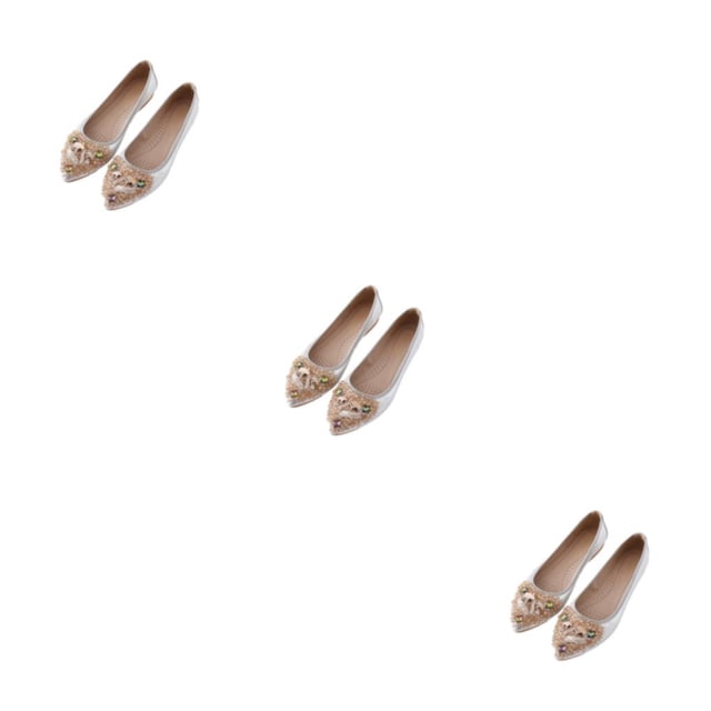 Mocasines Minnieouse 1 par diamantes de imitación para mujeres estilo informal color Negro 34#