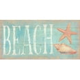 thumbnail image 2 of Brissonnet, Daphne 14x9 Black Ornate Wood Framed with Double Matting Museum Art Print Titled - Pastel Beach with Pink, 2 of 4