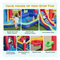 9-in-1 Inflatable Bounce House Water Slide Combo - Kids Bounce Castle with Splash Pool, Ball Pit, Climbing Wall - Outdoor Backyard Play for Ages 3-10