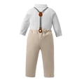 thumbnail image 6 of HAYIMI Toddler Boys Long Sleeve Solid Color T Shirt Tops Suspenders Pants Child Kids Gentleman Outfit Sets Comfort Clothes Sets, 6 of 6