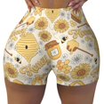 thumbnail image 2 of Fotbe Honey Honeycomb Shorts Sin Costuras – Shorts Deportivos de Cintura Alta para Mujer, Elásticos para Gimnasio, Yoga, Running o Ciclismo-X-Large, 2 of 8