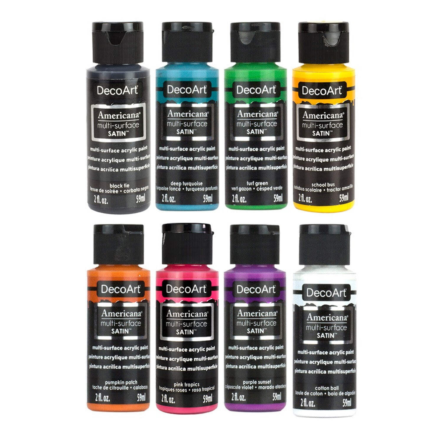DecoArt Rainbow Mandala Acrylic Paint Set – 8-Color 2 oz each Multi-Surface Kit