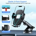 thumbnail image 4 of Car Phone Holder, Anpro Adjustable Suction Cup Phone Holder with Support 360° rotation for Car Air Vent Dashboard Windshield Fit for iPhone Smartphones, 4 of 8