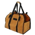 thumbnail image 4 of Bolsa para leña, lona encerada húmeda, doble uso, para exteriores, impermeable, color arcilla, 4 of 14