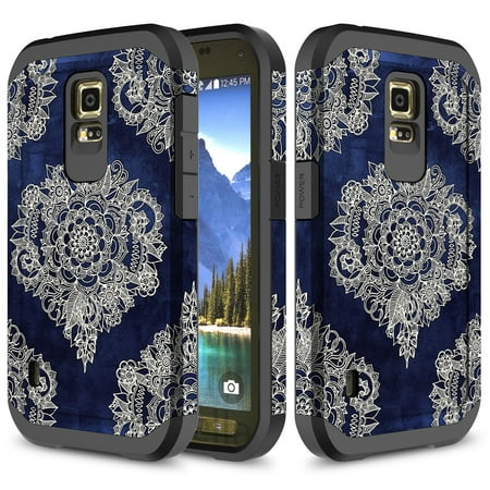 Galaxy S5 Active Case, TownShop Indigo Dreams Design Hard Impact Dual Layer Shockproof Bumper Case For Samsung Galaxy S5 Active