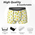 thumbnail image 2 of Men's Boxer Briefs, Cute Pear Leaves Soft Comfy Mens Underwear Boxer Briefs Breathable With Widen Waist, 2 of 7
