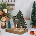 thumbnail image 6 of Neoyler Christmas Ornaments Christmas Decor Wood Candle Holder Tealight Candle Holder Holiday Table Centerpiece Suit for Dining Desk Living Room 4.7 in Green, 6 of 6
