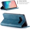 thumbnail image 3 of Phone Shell for Samsung S10 Blue Holder Flip Shell Vintage Matte Leather Bills Slot 6.1inch Retro 2 Slot (ID, 3 of 5