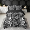 thumbnail image 2 of Erosebridal Black White Paisley Bedding Comforter Set, Hippie Bohemian Queen Bedding Sets, Black Reversible 7 Pieces, 2 of 6