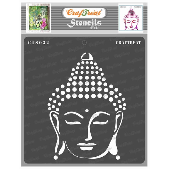 CrafTreat Buddha Stencil for Painting and Crafting - 6"x6"
