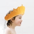 thumbnail image 2 of Gorro de ducha para bebé Gorro de champú impermeable para niños pequeños, niñas y niños Protege las orejas de los ojos. Corona de baño de silicona ajustable de 2 piezas TUNC Sencillez, 2 of 5
